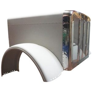 Aluminum Hood Shell W/ Fiberglass Fenders And Stainless Steel Grille For Peterbilt 389 131 BBC-Replaces L29-6093-1000