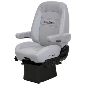 Bostrom Semi-Truck Seat - Pro Ride Low Base Mid-Back - Gray Ultra-Leather