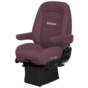 Bostrom Semi-Truck Seat - Pro Ride Low Base Mid-Back w/ Armrests - Red Ultra-Leather