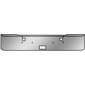 Kenworth W900B & W900L 18 Inch Texas Chrome Bumper, 10 Gauge W/ Hand Formed Ends - Step & Tow Holes By BESTfit